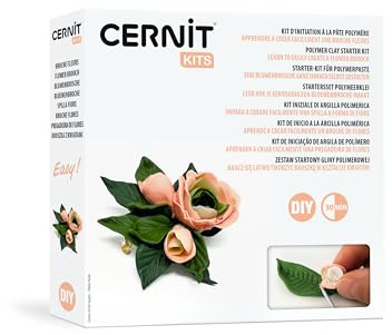 Cernit CEKIT006C - Kit starter, Broche Fleur
