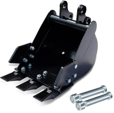 Benna Piccola per Escavatore 300mm in Acciaio Manganese con Denti in Metallo, Compatibile per Escavatori da 1 a 1,8 Ton - Alta Durata e Precisione di Scavo, Montaggio Facile e