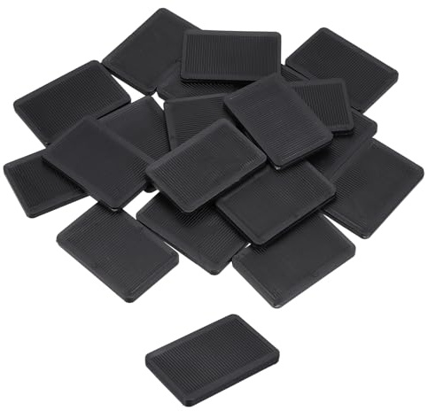 QUARKZMAN 20 Stück Unterlegplatten Kunststoff 60 x 40 x 5 mm Abstandhalter Fliesenkeile Distanzplatten Ausgleichsplatten Keile Distanzklötze Unterlegklotz Distanzhalter, Schwarz