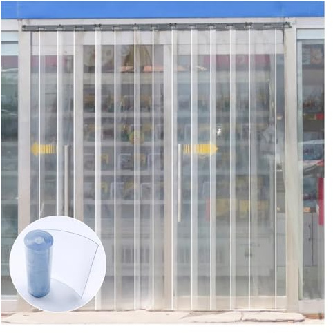 C PVC vinylremsa för frys- och lagerdörrar – 1,2 mm repfri plastdörrdelare storlek 90 x 240 cm (35,43 x 94,49 tum) – och lätt att installera