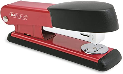 Rapesco R53500R2 Bowfin Half Strip Stapler, 25 Sheet Capacity, Red