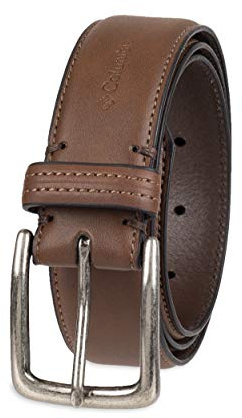 Columbia Men's Trinity Logo Belt-Casual Dress with Single Prong Buckle for Jeans Khakis