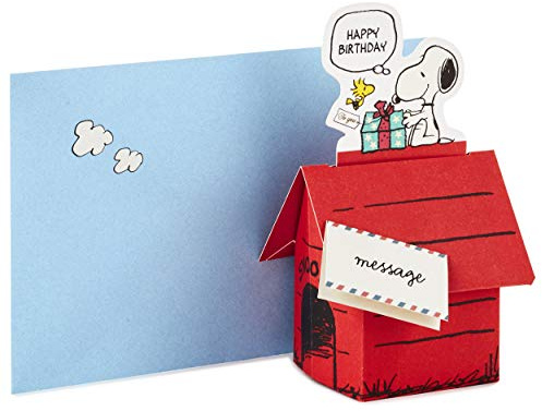 Hallmark Pop Up Peanuts Snoopy Geburtstagskarte (Snoopy Dog House)