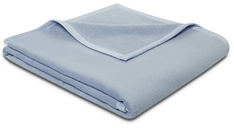 biederlack® Flauschige Kuscheldecke Pure Cotton I Made in Germany I Öko-Tex Made in Green I Wohndecke aus 100% Baumwolle in Hellblau I Couch-Decke 150x200 cm | nachhaltig produzierte Sofadecke