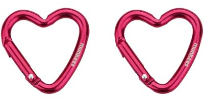 munkees, 2 x Mini Herzkarabiner, Schlüsselanhänger, Rot, 3220