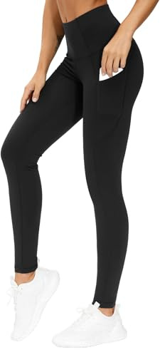 THE GYM PEOPLE Thick High Waist Yoga Pants with Pockets, Tummy Control Workout Running Yoga Leggings for Women (XX-Large, Black)