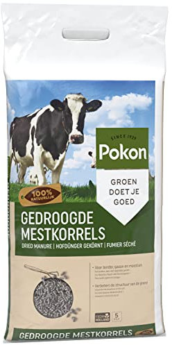 Pokon gekörnter Rinderdung, organischer Universaldünger, natürlicher Bodenverbesserer und Dünger, 5kg