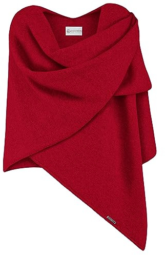 Giesswein Merino Lambswool Cape - Feinstrick Überwurf aus Lammwolle XXL | Wickelbares Damen Poncho-Tuch, Rücken 70 cm & Breite 150 cm – leicht & flauschig für City, Spaziergang und Übergangszeit
