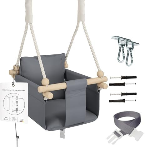 MAMOI® Babyschaukel, Baby schaukel Indoor, Kinderschaukel aus Holz, Holzschaukel für Kinder, Schaukeln für türrahmen, Swing, Kleinkinderschaukel für Kinderzimmer