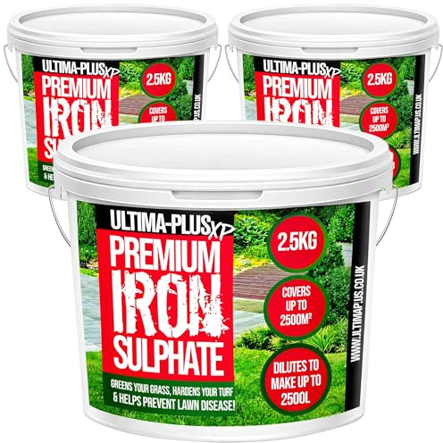 Ultima-Plus XP Premium Iron Sulphate - Greens Grass and Hardens Turf for Healthier Lawns & Helps to Prevent Lawn Disease - Makes up to 7500L When Diluted & Covers up to 7500m2 (7.5 kg)