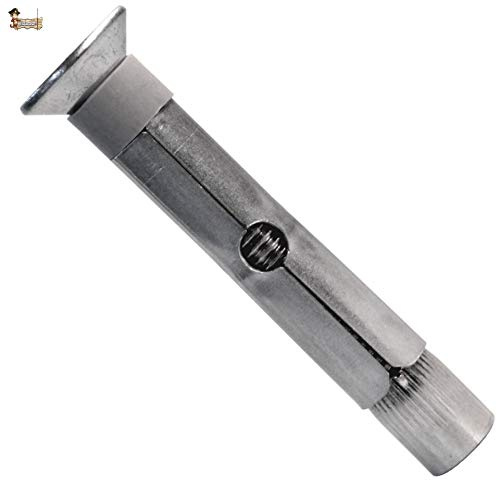 BricoLoco Taco anclaje metálico acero 10.9 inoxidable A-2 de expansión con tornillo DIN 7991 cabeza avellanada. Para pared, techo, suelo, trx, toldo... (10, 10x70 (para broca 12 mm.))