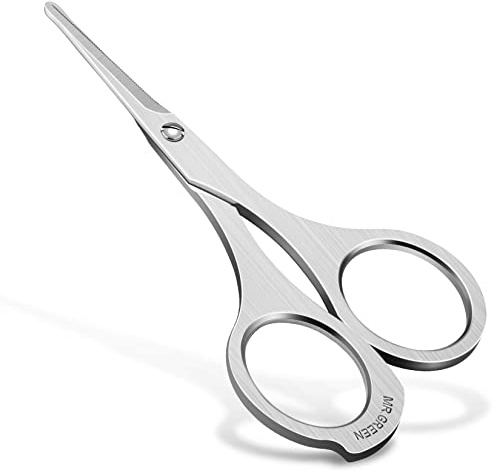 MR.GREEN Mustache Scissors Nose Hair Scissors Beard Trimmer Stainless Steel Ear Facial Hair Removal Tools With Rounded Tips Makeup tools