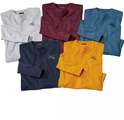 ATLAS FOR MEN - 5er-Pack Langarmshirts - 3XL