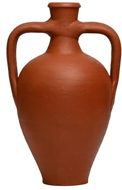 Terracotta Double Handled Amphora Water Jug, Clay Pitcher, Wine Carafe, Home Decor Vase, Pottery Jar, Traditional Kitchen Gift, Fit for DIY!