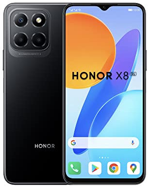 HONOR X8 5G Smartphone, 6.5 Inch SIM-Free Unlocked Android Mobile Phone with 64MP Quad Camera, 90Hz, Snapdragon 680, Dual Sim, NFC, 6+128GB（2 Year Warranty (Renewed)