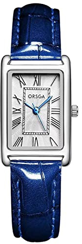 CIVO Vintage Armbanduhr Damen Klein: Rechteckig Römisches Zifferblatt Kleid | Analog Quarz Damenuhr Lederarmband für Schmales Handgelenk - Elegante Klassische Dresswatch - Geschenke für Frauen Ehefrau