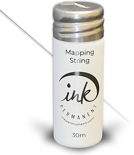 Ink Permanent Brow Mapping String (30 m) Vorbedruckter Faden für Permanent Make-up und Microblading-Zubehör, Brow Mapping Kit, Brauen-Vermessungsfaden (Weiß)