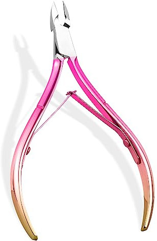 Tagliaunghie Cuticole in Acciaio Inox, Tronchesino Cuticole, Tronchesino Tagliaunghie, Taglia Cuticole, Forbicine Unghie per Le Unghie Dei Piedi o Incarnite,Gradiente Rosa.