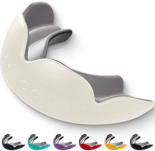 lobloo PRO-FIT, Zum Patent Angemeldeter, Professioneller Abdruckloser Dual-density-zahnschutz Kampfsport Für Sportarten Mit Hohem Kontakt Wie mma, Boxen, Hockey, Football. Groß +14 Jahre, Ivory