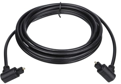 QUARKZMAN Faser Optisches Audiokabel Doppelt 90 Grad Digitales Audio Glasfaser Kabel 9.8FT Langes TOS Optische Verbindung Kabel PVC Kunststoff Stecker für TV DVD Verstärker Stereo Schwarz