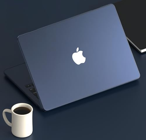 KEROM für MacBook Air 13 Hülle 2025 M4, 2024-2022 M3 M2 A3240 A3113 A2681, Ultradünne Matte Kunststoff Hartschale Case und Tastaturschutz für MacBook Air 13'' M4/M3/M2 Chip (2022-2025), Mitternacht
