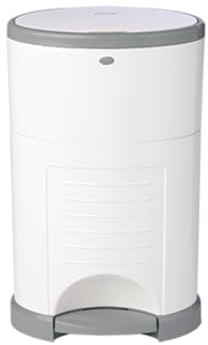 Diaper Dekor EKO MINI Diaper Pail, White, ONLY Eco-Friendly Diaper Pail Made with 70% Recycled Materials, Hands-Free: Step–Drop–Done, Cost-Effective Refill System
