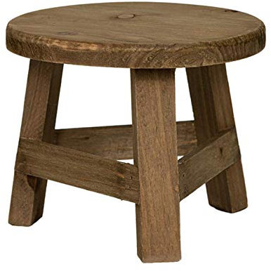 -Holzhocker, runder Holzhocker, Pflanzenständer mit 4 Beinen, Vintage-Holzmaserung, Pflanzenhalter, kleiner Holzhocker, Pflanzenständer, Gartenhocker, moderner Blumen-Display-Halter für