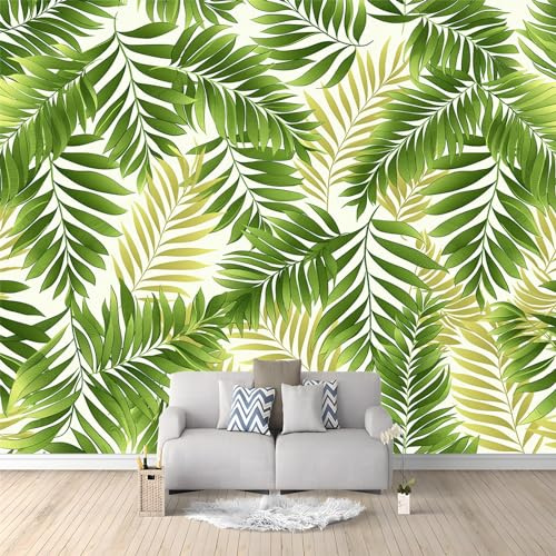 Fotomurales Papel pintado 350 x 256 cm Plantar Hojas De Palma Papel pintado tejido no tejido Decoración de Pared decorativos Murales Moderna Diseno