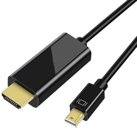 RIKYJIC Adaptador convertidor mini DP a HDMI con cable de 1,8 metros, conector mini DisplayPort Thunderbolt macho a HDMI hembra para monitor HD, MacBok Pro/Air, Ultrabook y más