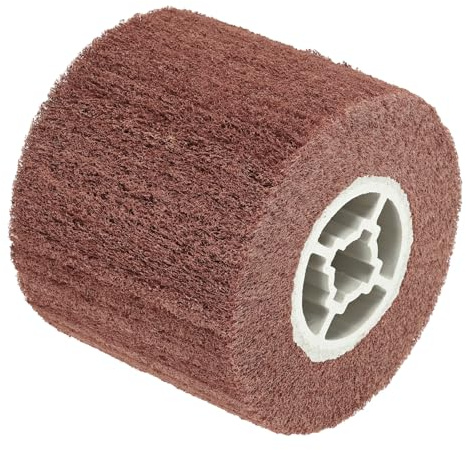 sourcing map 120 x 100 x 19 mm 800 grain non tissé roue de polissage en nylon tréfilage abrasif lamelles pour traitement de surface acier inoxydable cuivre aluminium rouge