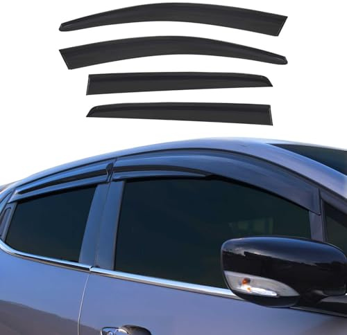 OMAC Windabweiser für VW Golf 7 2013-2019 4tlg Dunkel Acryl | Regenabweiser, Schützt vor Regen und Spritzwasser, waschstraßenfest