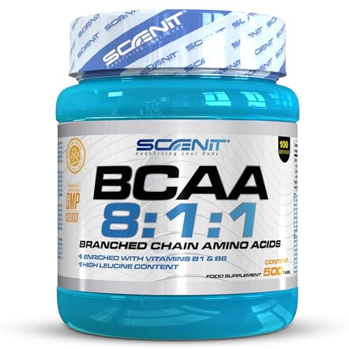 BCAA Ultra Tabletten - 500 Tabs mit Hochdosierten - Mit Vitamin B1 und B6 - Leucin, L-Isoleucin, L-Valin - Verzweigtkettige essentielle Aminosäuren (500 Tabletten)