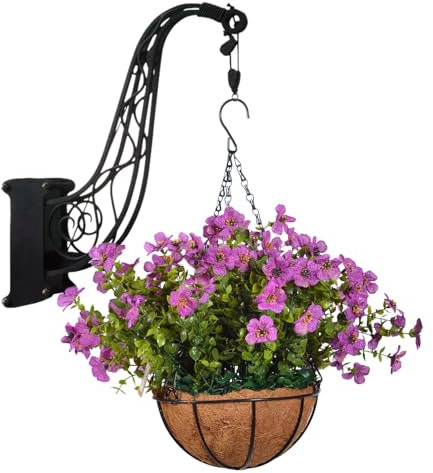 Künstliche Veilchen, künstliche violette Blumen, grüne Blumen für den Außenbereich | Wandschmuck mit künstlichen Blumen zum Aufhängen für Zuhause, Café, Hotel, Küche, Einkaufszentrum