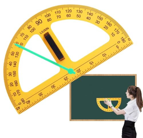 Großer Winkelmesser für Lehrer, Ingenieur-Winkelmesser, Lineal, 45,5 x 25 x 2 cm, großes digitales Design, Winkelmesser für Ingenieure, trocken abwischbar, multifunktional
