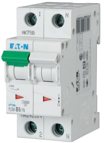 Eaton PLZM-B6/1N-MW Leitungsschutzschalter 6A 1P+N 1-polig+N B-Charakteristik LS-Schalter (242304)