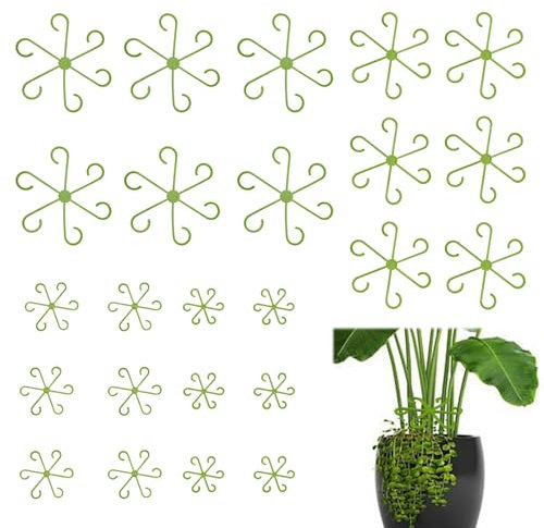SAIIURV 24 Piezas Soportes para Plantas, Reutilizables Anillo para Sujetar Clips para Jardín Plantas Trepadoras Tallos Soportes para Apoyar Flores Anémonas, Tomates, Hortensias (24PCS)