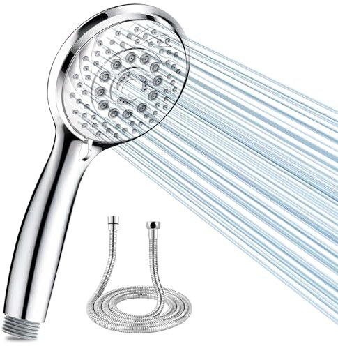 Shower Head and Hose 2M High Pressure Boosting Shower Heads Powerful Universal Water Saving Handheld Showerhead Set with 6 Spray Modes
