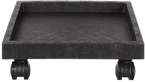 Toyvian Sottovasi Rettangolari Ruote e Vassoio per Piante in Plastica Robusta 29X29X10 CM per Uso Interno ed Esterno su Terrazzi e Patios Grigio