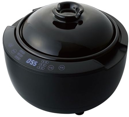 Pentola Elettrica in Argilla Viola Salutare, con Timer e Multifunzione, per Zuppe, Cottura a Vapore e Stufati – Elettrodomestico Ideale per la Cucina Familiare.(Black,2L)