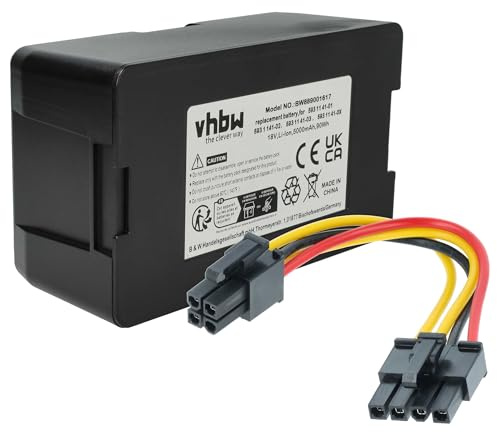 vhbw 1x bateria 5000 mAh, 1x Cable conexión Compatible con Flymo EasiLife GO Z4 (2021-2025) cortacésped