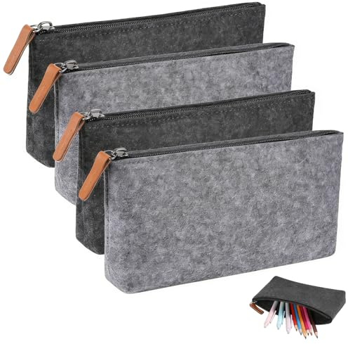 lrgnixs 4 Stück Filztasche Klein, Kosmetiktasche, Stiftetasche | Filz Makeup Bag mit Reißverschluss, Kosmetiktasche, Filzs Beutel für Stifte, Bleistifte, Kosmetika, Bargeld, Kopfhörer