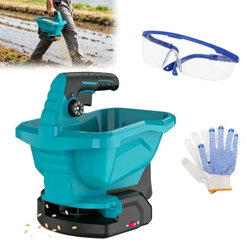 Bekasa Spandiconcime senza fili per Makita da 18 V, a batteria, per fertilizzanti, semi, terra o sale da 3,3 l, 6 livelli, utilizzabile a mano, per fertilizzanti, semi, terra o sale (senza batteria)