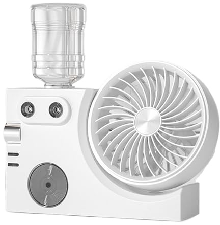Nuhjytgf Ventilador Con Nebulizador De Agua,Enfriador de Mesa Recargable USB con Nebulización - Ventilador Portátil Nebulizador de Agua | Para Interiores Escritorio Hogar Verano Habitación Dormitorio