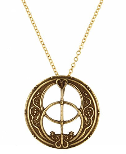 St Justin, Pendentif en bronze en forme de calice - Chaîne plaquée or de 45,7 cm