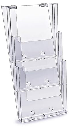 Prospekthalter A4 Wand dreistufig Wandprospekthalter A4 Flyerhalter Acryl glasklar Prospekthalter DIN A4