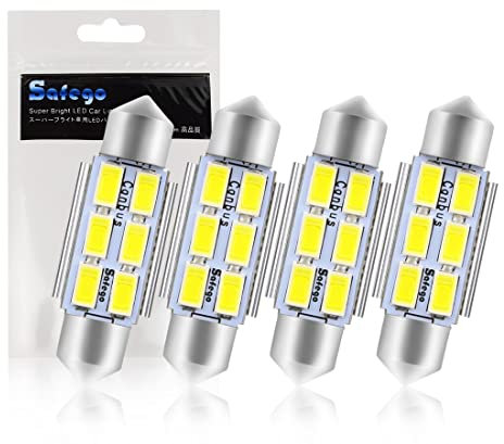 Safego 4x C5W 36mm LED Lampadine Auto Cupola del Festone Luci Interne Auto Dome Festoon 6 SMD 5730 LED Lampada LED porta/lettura/soffitto/Interior DC 12V SILURO LED Luce Targa Illuminazione