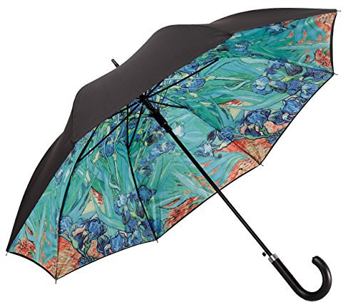 VON LIILENFELD® Parapluie Canne Grand Robuste Ouverture Automatique Art Floral Vincent van Gogh : Iris Double Épaisseur