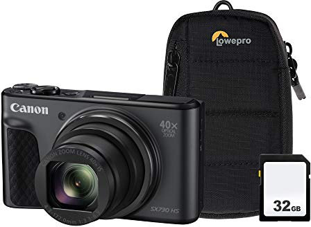 Canon PowerShot SX730 HS Camera Kit with 32 GB SD Card and Case - Black,1791C011AA 32GBCASE