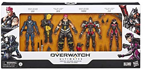 Overwatch Ultimates Series 6-Inch Collectible Carbon Series Action Figure 4-Pack with Genji, Zarya, Pharah, and D. Va – Blizzard Video Game