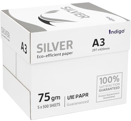 Indigo® Performer Plus A3 White Paper – 75gsm, 5 Reams (2500 Sheets), 1 Box